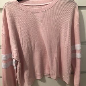 Hollister cropped Light pink long sleeve shirt